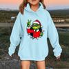 Children's Fashionable Casual Long-sleeved Loose Christmas Print Pullover Hooded Sweatshirt