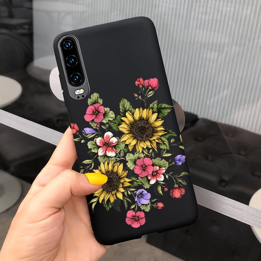 P30 Lite Case Fashion Flower Pattern Phone Case For Huawei P30 P 30 P30Lite 2020 MAR-LX1M Shockproof Bumper Soft TPU Funda Coque