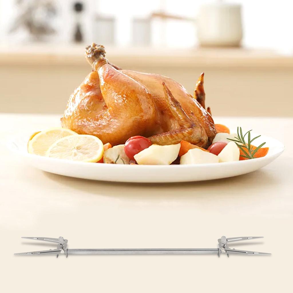 Эффективная вращающаяся вилка для электрических духовок и аэрофритюрниц, изготовленная из нержавеющей стали для оптимального запекания