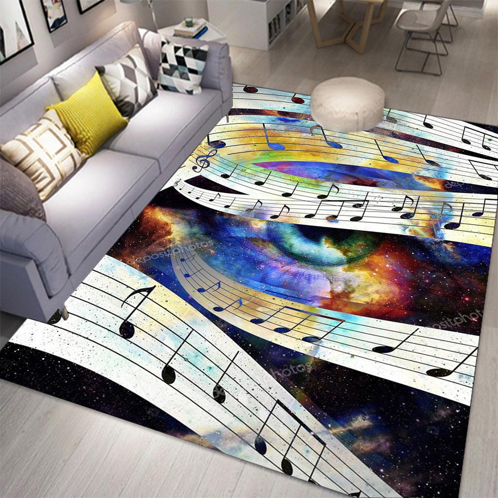 3D Music Carpet 3D Printing Carpets for Living Room Bedroom Decor Carpet Flannel Home Floor Mat Music  Area Rugs