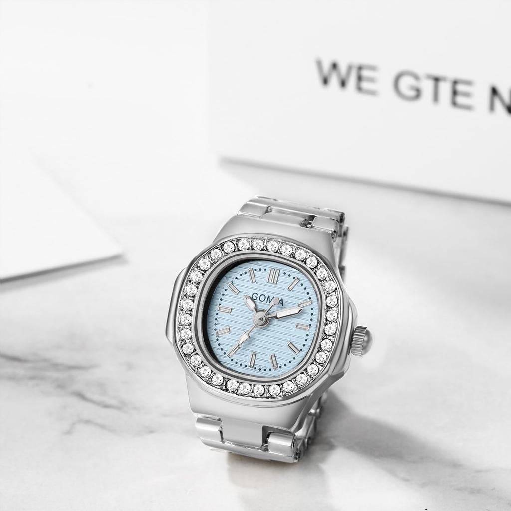 Ring Ring Watch Ring Watch Analog Cute Stylish Waterproof Free Size Fashion Ring Silver Gift for Girlfriend Birthday Christmas Day Women's Women's