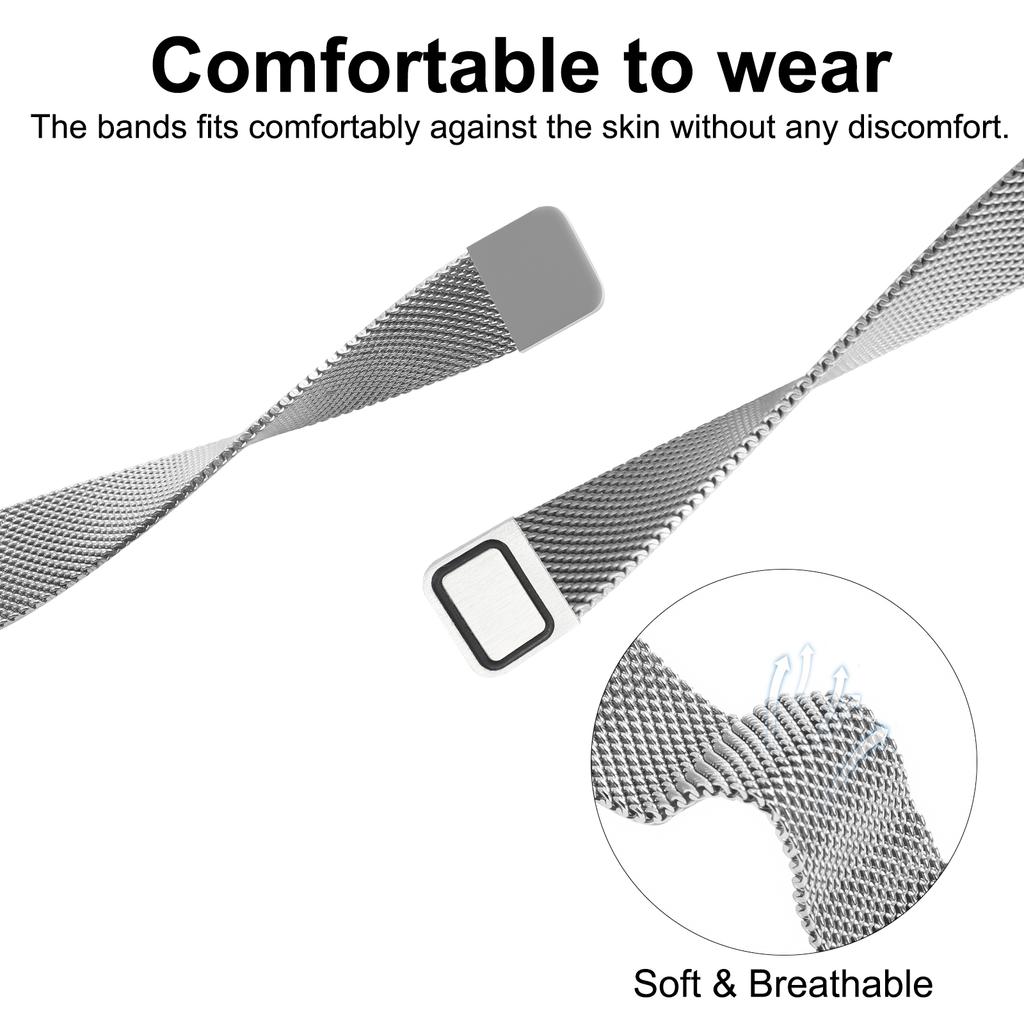 For Fitbit Versa 4/Sense 2 Band Milanese Metal Magnetic Watch Strap with Clover Connector,Size: L