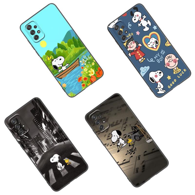 Cartoon Kawaii Snoopy Phone Case For Samsung A13 A22 A24 A32 A23 A25 A34 A35 A52S A53 A54 A55 A73 5G A12 A14 A15 A31 A33 A50 A51