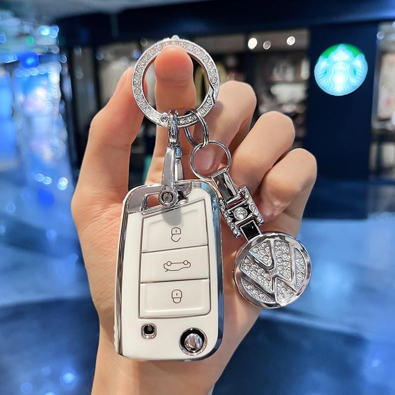 Горячий TPU чехол-оболочка-сумка для автомобильного брелка-ключа для Volkswagen VW Polo Golf 7 MK7 Tiguan Passat Jetta E-golf Автомобильный брелок Аксессуары