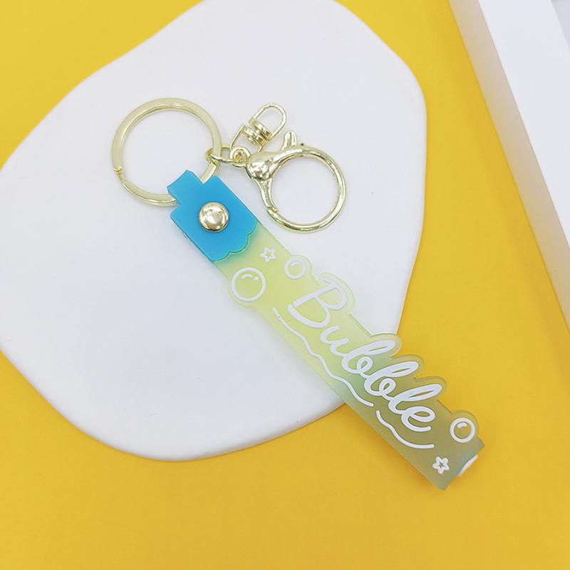 Прозрачный ПВХ мягкий резиновый брелок для ключей английский маленький цветок желе цвета сливы конфетный цвет капли клейкий браслет