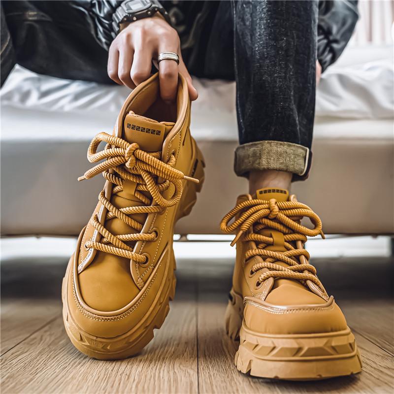 Autumn and Winter New High-top Shoes Martin Leather Boots Tooling Boots Men's Recreational Locomotive Boots Labor Insurance Shoes Men's