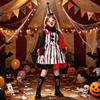 Harlequin Clown Costume for Girls Halloween Cosplay Outfit Kids Carnival Party Dress Up Set