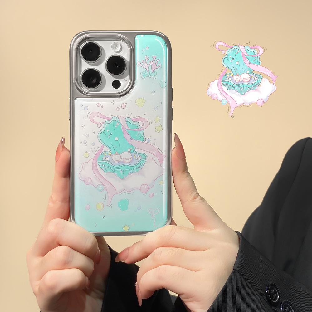 Применимый чехол для мобильного телефона iPhone16promax в стиле ins, прозрачный корпус, цветок, конденсация воды, Apple 15, гальваническое покрытие, продвинутый 13/14