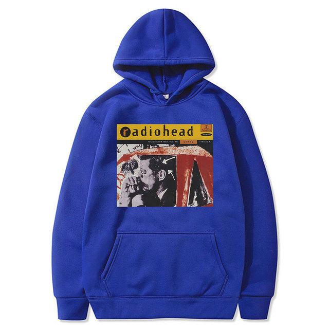 Radiohead English Rock Band 1985 Vintage Hoodie Unisex Music Album Print Sweatshirts Men's Long Sleeve Cotton Pullovers
