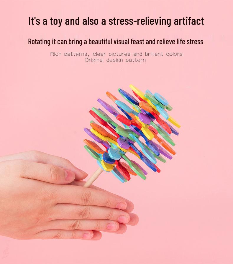 Деревянный волчок-орнамент игрушка по мотивам последовательности Фибоначчи