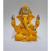 Handcrafted Mango Terracotta Ganesha with Golden Jewelry for Car Dashboard, Home/Office Decor, Gifting/Housewarming Gifts
