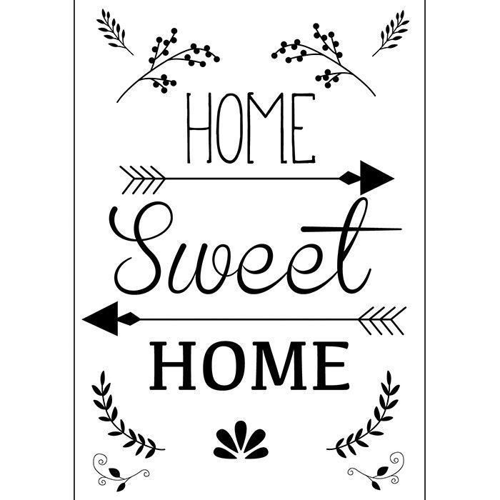 Iron-on Transfer - Ki-Sign - Home Sweet Home - A4 - Easy To Apply - Sticker