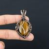 Tiger Eye Pendant, Handmade Gemstone 999 Copper Wire Wrapped Pendant Antique Jewelry, For Gift Silver Jewelry
