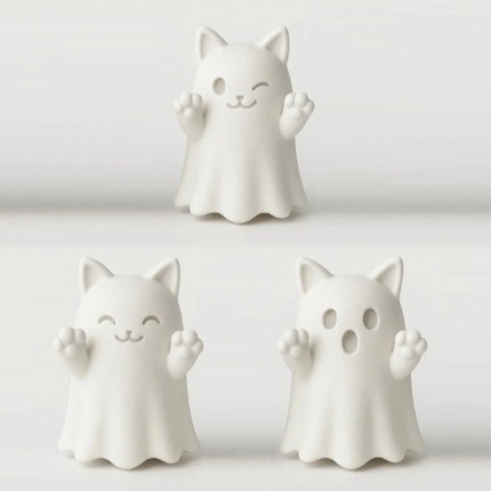 Miniature Models Halloween Ghost Statues Ghost Cat Desktop Figurine Indoor Outdoor