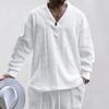 Spring and Autumn New Men's Jacquard Loose Knit Solid Color Casual V-neck Long Sleeve Knitted Sweater