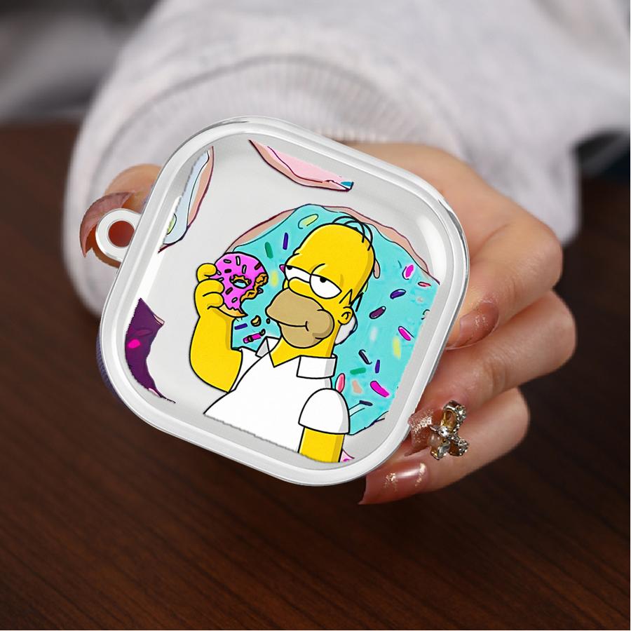 Милый Чехол The S-simpsons для Samsung Galaxy Buds 2 2Pro Live 4 Pro 4Pro 3Pro 3 FE Прозрачный Чехол для Наушников с Крючком