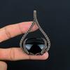 Кулон Глаз из черного обсидиана, Драгоценный камень, Ювелирные изделия ручной работы, Кулон, обернутый медной проволокой 999 пробы, Подарок для жены, Ювелирные изделия