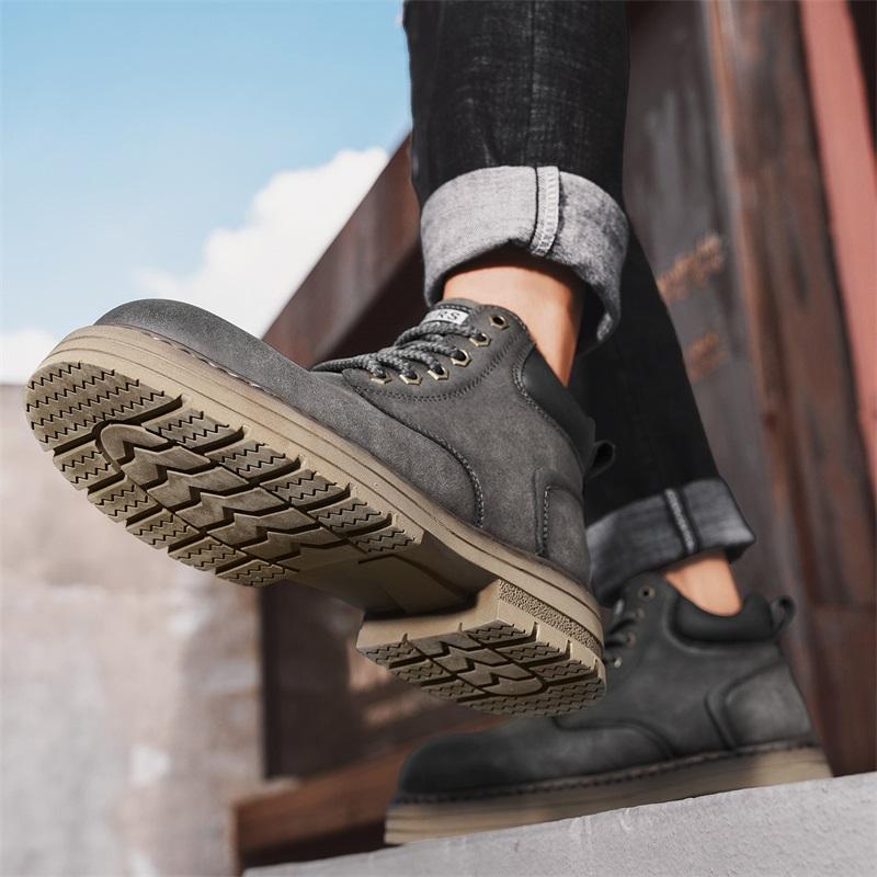 Мужские ботильоны из натуральной кожи, короткие ботинки в стиле ретро, ботинки в стиле рабочей одежды, повседневная обувь