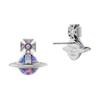 Vivienne Westwood Butterfly Clasp Design Brass Earrings Women earrings Ivory Purple 6201035R-02P725