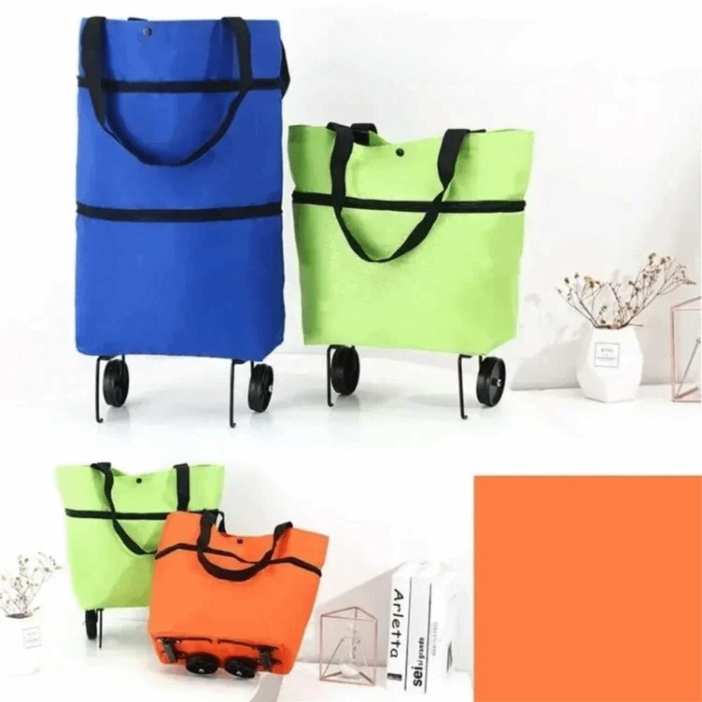 Waterproof Grocery Bag Oxford Cloth Shopping Trolley Foldable Shopping Bag with Wheel  Supermarket