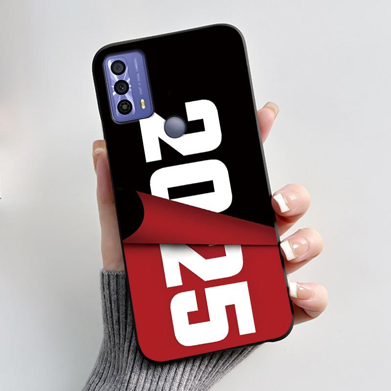 New Design Case For TCL 20B (6159K) Fashionable Black Love Pattern Shockproof Protective Cover Soft Silicone Black Case