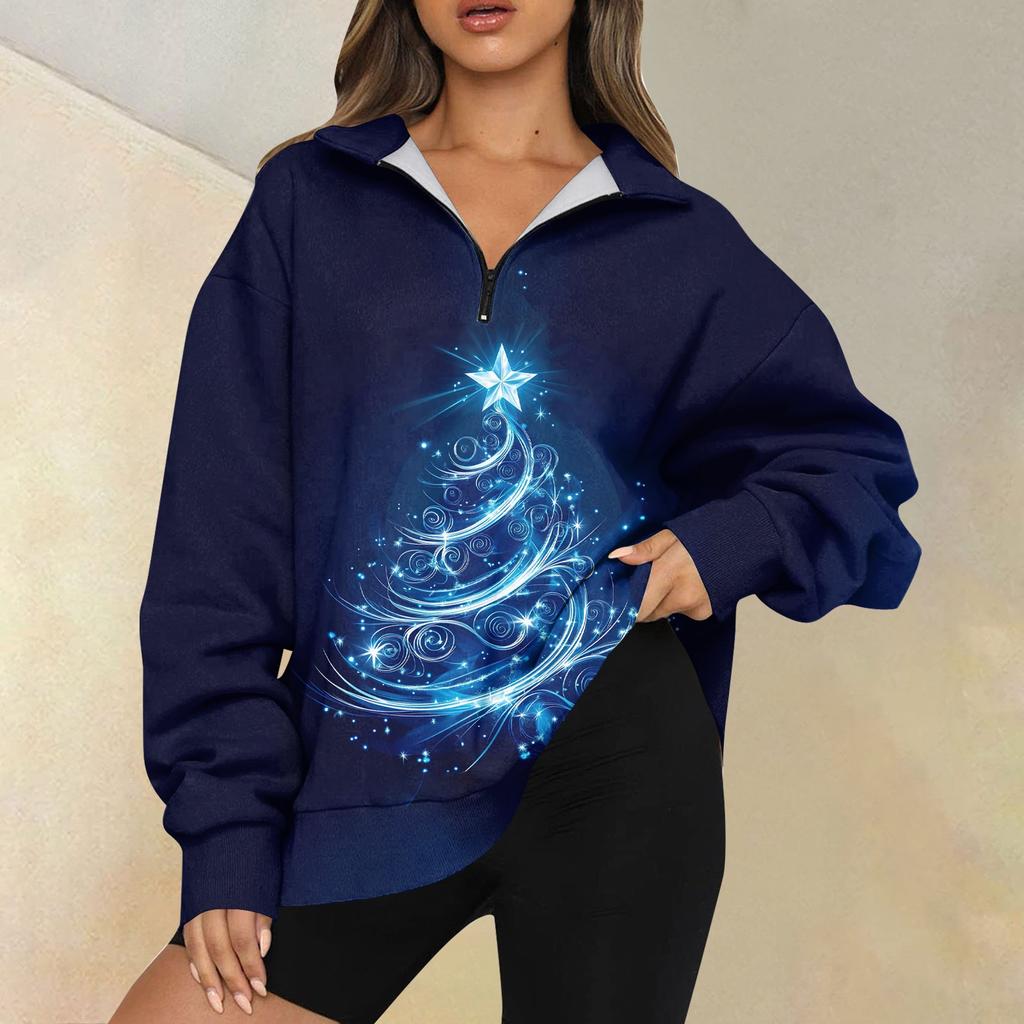 Женская повседневная мода с длинным рукавом и принтом, свободный свитшот на молнии