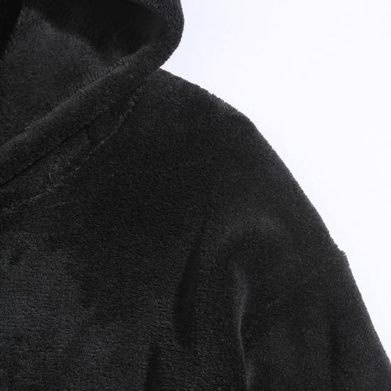 Зимняя мужская толстовка с капюшоном с декором в виде мультяшных ушей, двухсторонний бархат с большим передним карманом, свободная длинная