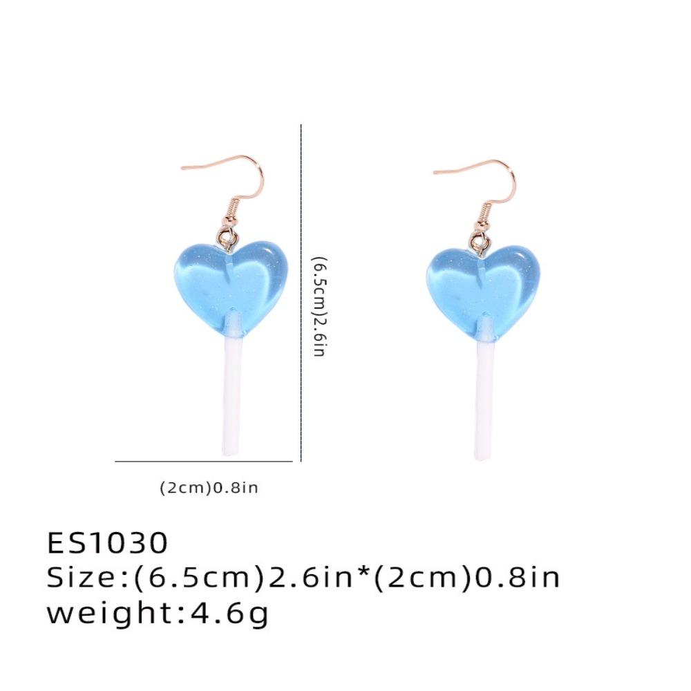 Light Weight Lollipop Earrings Sweet Multicolor Candy Earring New Love Heart Earring