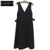 Excellent Condition Side-belted Jumper Skirt Dress, Women's, Black, Size 38, 531-9240811 Dress 38 blackUsed