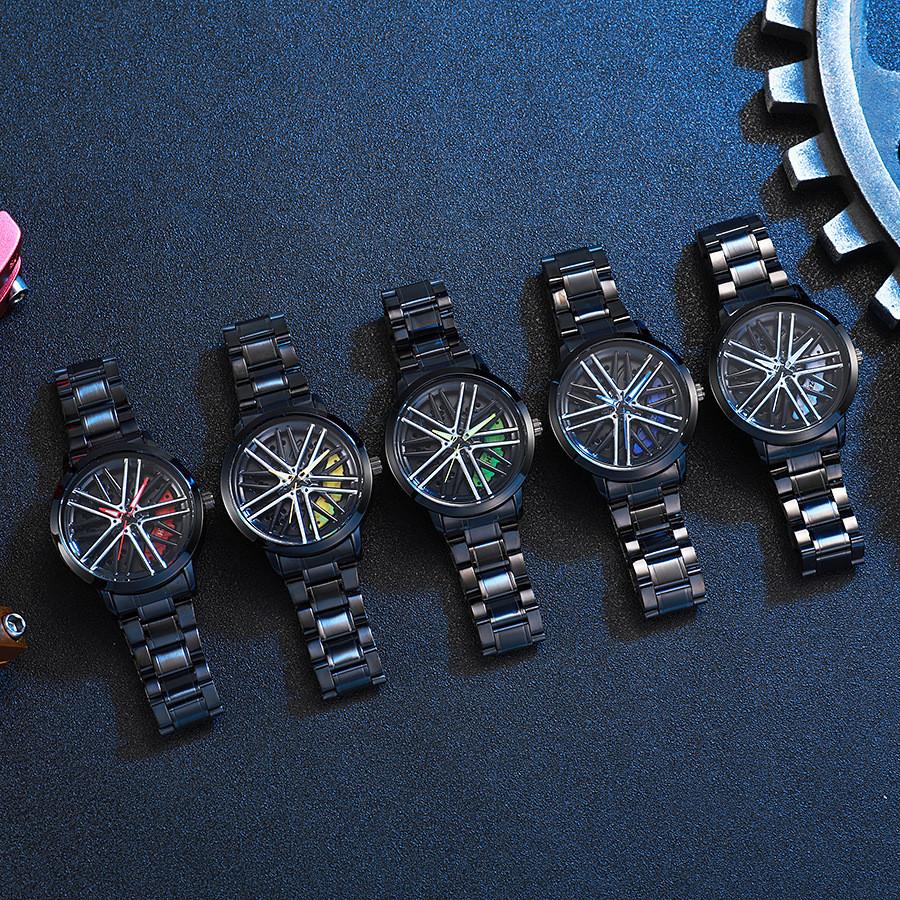 Mens Fashion Alloy Quartz Watch With Rotatable Dial For Casual Wear