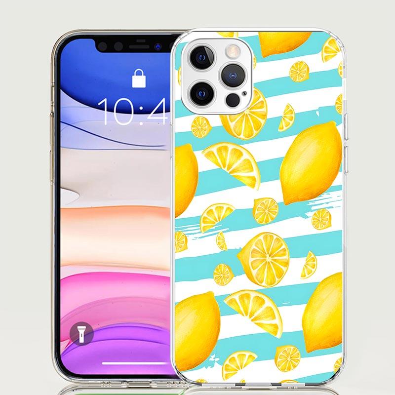 Летние Фрукты Лимон Чехол для Телефона Для iPhone 17 Air 16 15 Plus 11 14 Pro Max 13 Mini 12 7 8 + SE Узорный Арт Индивидуальный Чехол 17 Ai