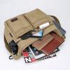 Men's Large Capacity Crossbody Bag Commuter Shoulder Bag Multi-Pocket Canvas Bag
