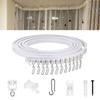 1 Set Curtain Track Accessories 1/3/5m Ceiling Curtain Track Bendable Smooth Sliding Room Divider Curtain Track System for RV Bay Window Shower