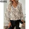Women's Fashion Casual Spring Autumn Long Sleeve V-Neck Blouses & Shirts