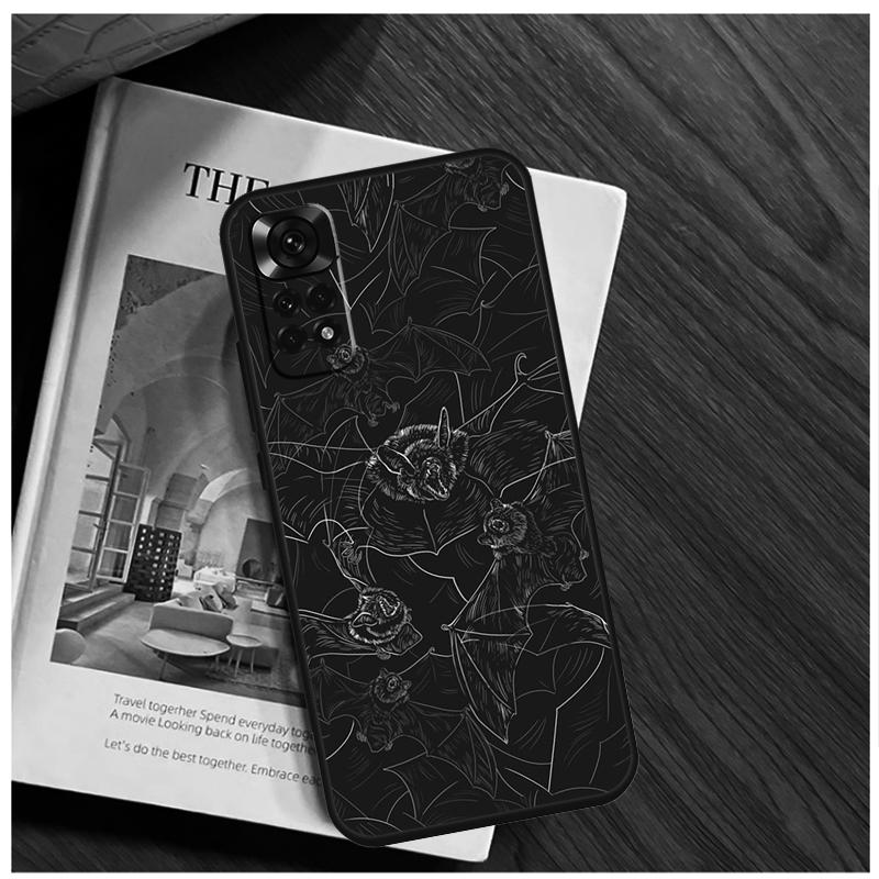 Готический Чехол с Летучей Мышью Вампира Для Xiaomi Redmi Note 13 Pro 8 9 10 11 12 Pro 12S 11S 10S Redmi 12 10C 12C 13C Coque