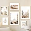 Beige Rose Mosque Desert Morocco Door Posters And Prints Islamic Wall Art Canvas Painting  For Living Room Decorative Pictures