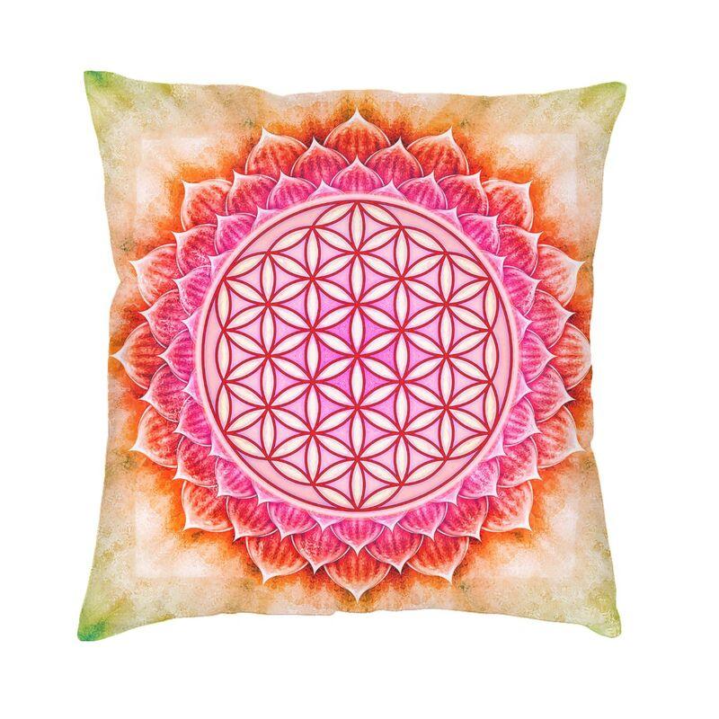 Sacred Geometry Flower Of Life Throw Pillow Case 45*45cm for Living Room Sofa Geometric Mandala Cushion Cover Velvet Pillowcase