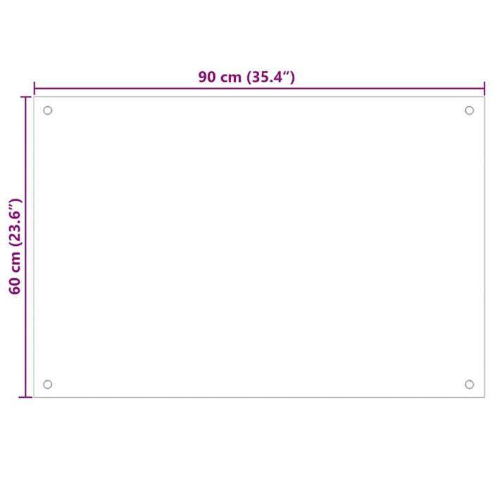 VidaXL Kitchen Backsplash Transparent 90x60 Cm Tempered Glass 249474