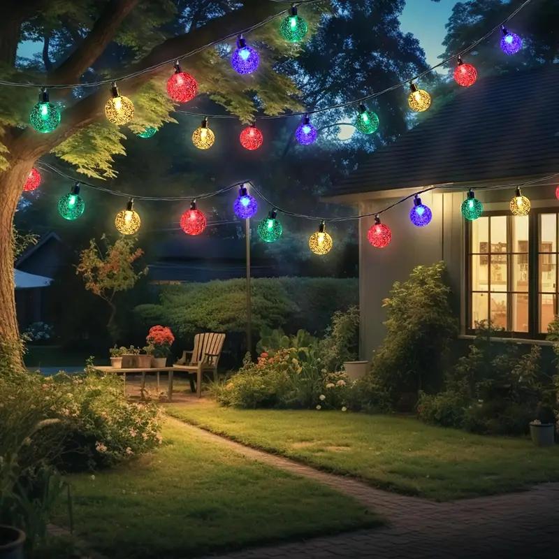 Солнечный пузырь шар свет гирлянда гирлянда хрустальные гирлянды уличные украшения на Хэллоуин огни для садовой вечеринки Рождество