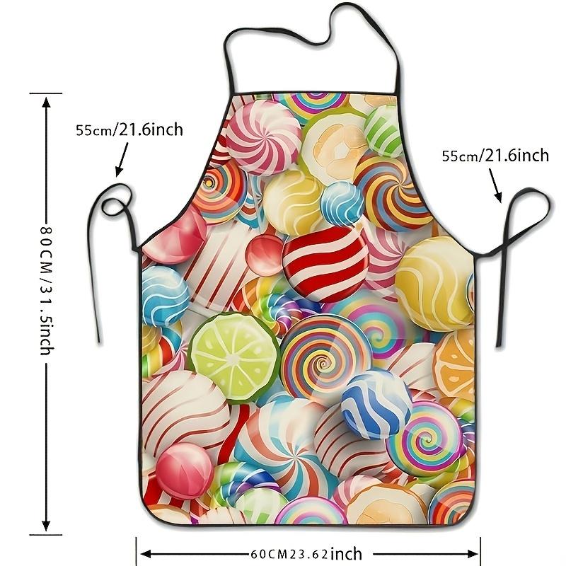 Colorful candy, essential kitchen baking apron, polyester, durable and stylish work apron, suitable for home and kitchen use