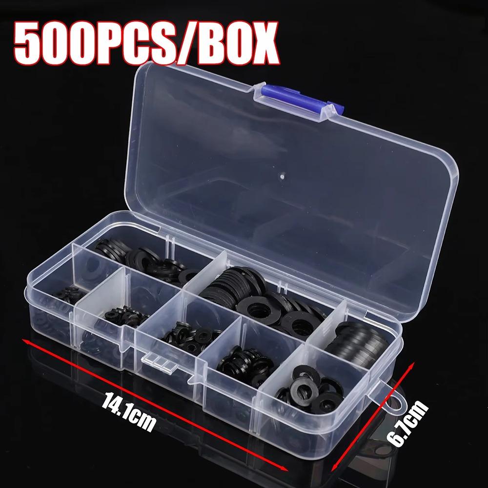 500Pcs Flat Nylon Washer 8 Sizes Insulation Gasket Ring Durable Plane Spacer