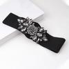 Rose Flower Women Waistband Korean Style Rhinestone Waist Belt Casual Elastic Cummerbunds  Dress