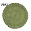 Textured Dining Mat 12 Inch Round Placemats, Polyester Woven Braided Place Mats, Heat Resistant Placemat Washable Circle Table Mats for Kitchen