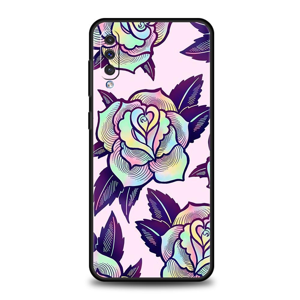 Красивый чехол для телефона с цветком розы для Samsung Galaxy A52 5G A12 A70 A50 A40 A20s A30 A10s A20e A10 A22 A72 A32 A02 A42 A04S
