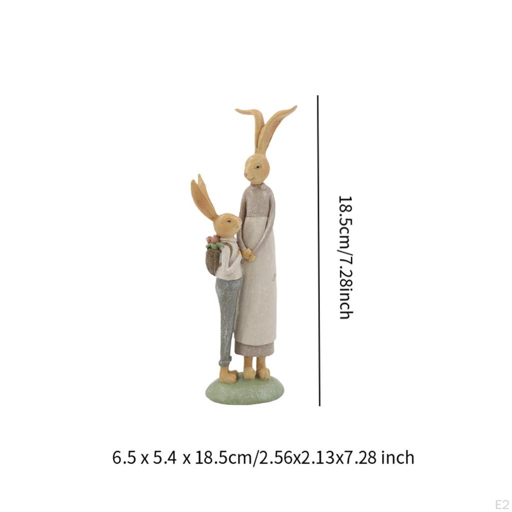 Смоляная фигурка Зайчиной семьи для декора полки бонсай