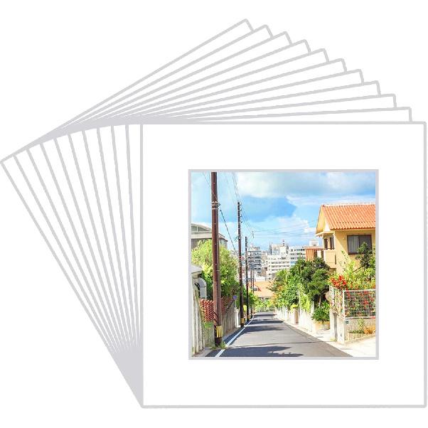 Prudiut 15 шт. Белые паспарту для фотографий 20x25 см, Паспарту для фоторамок 13x18 см, Основа паспарту с косым срезом, Набор для демонстрации фотографий, принтов, произведений искусства