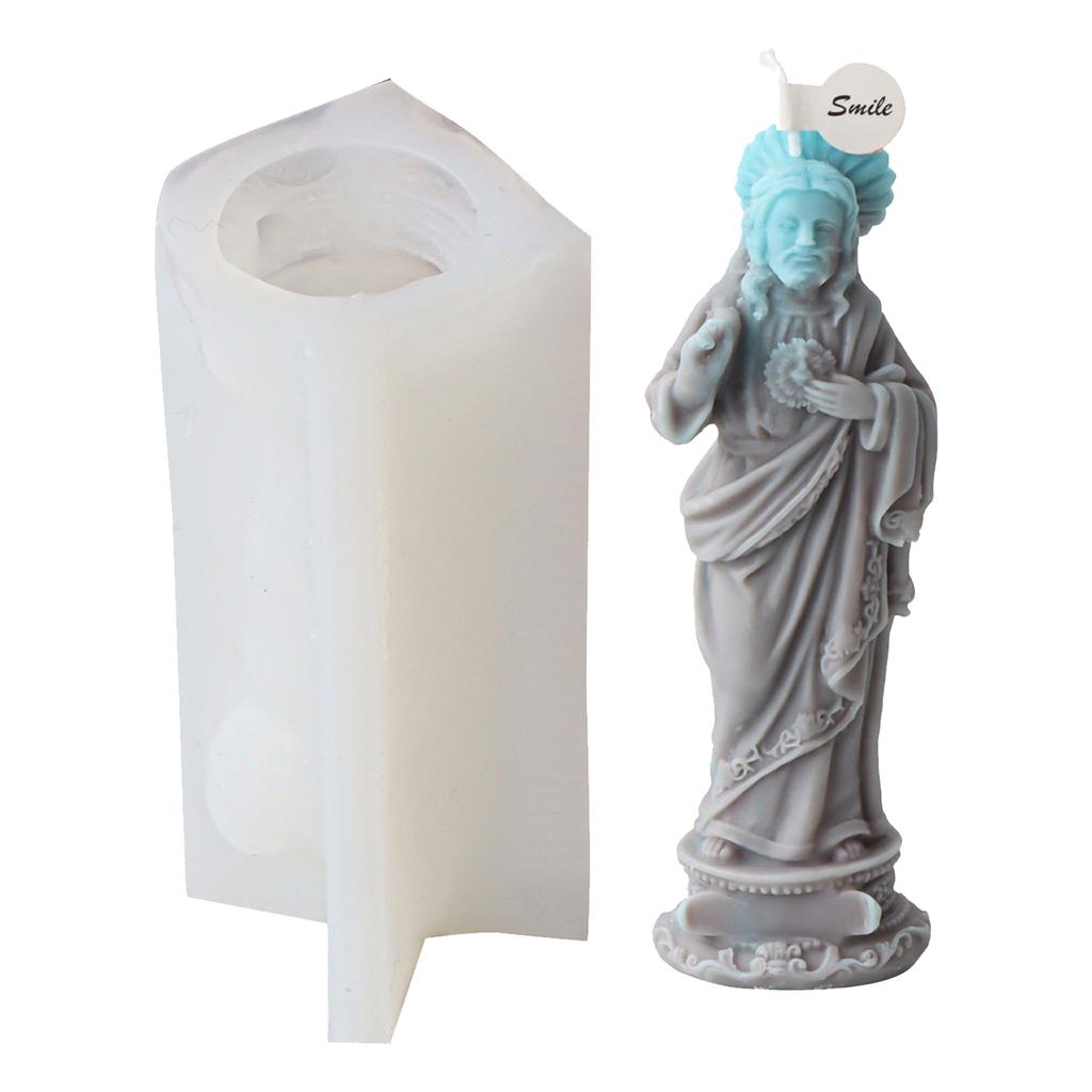 3D Jesuses Silicone Candle Mould for Handmade Soap Gypsum Resin Aromatherapy Candle Silicone Mould Desktop Decorations