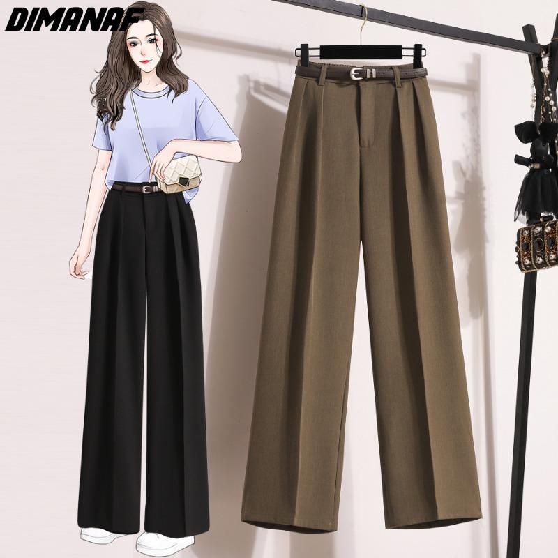 DIMANAF 2024, новинка, большие размеры, весенне-летние длинные брюки, женские свободные повседневные однотонные брюки с эластичной резинкой на талии, широкие брюки