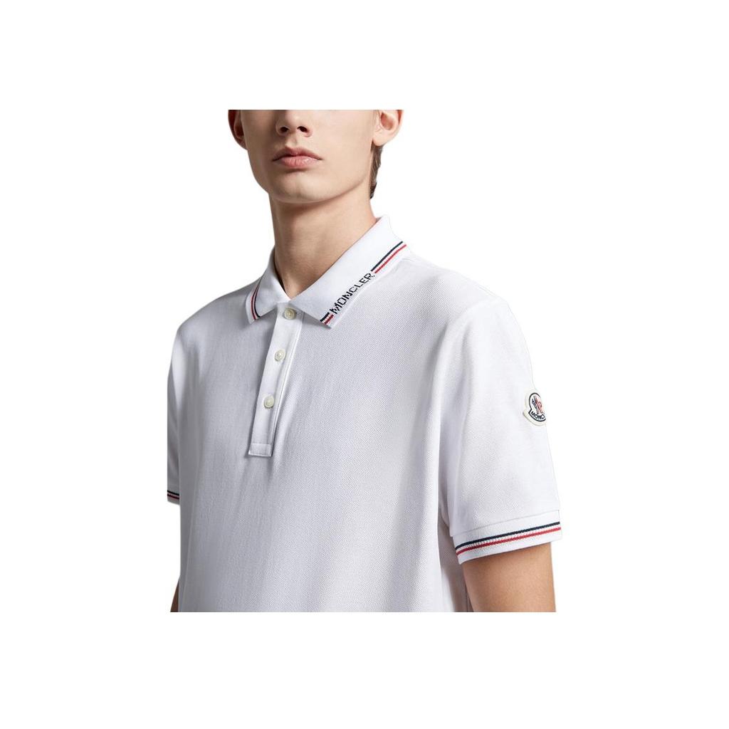 Moncler Мужская футболка-поло с коротким рукавом и логотипом FW22 Белый H20918A0001284556001
