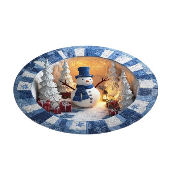 Рождественский Санта Гном Стеганый Круглый Коврик Праздничный Ковер Нескользящая Основа Придверный Коврик Гостиная Ванная Кухня Абсорбирующий Коврик